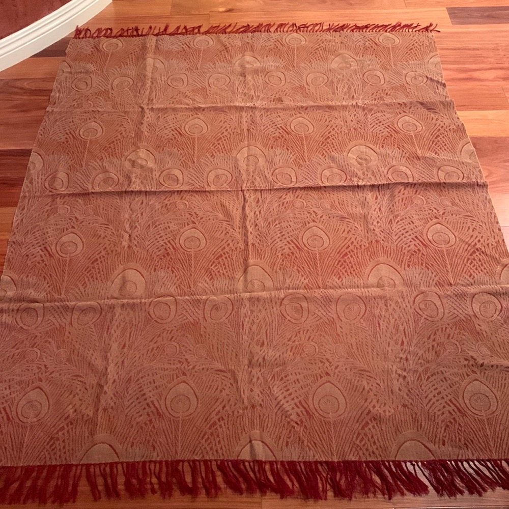 Liberty Brand Red and Brown Accented Tablecloth